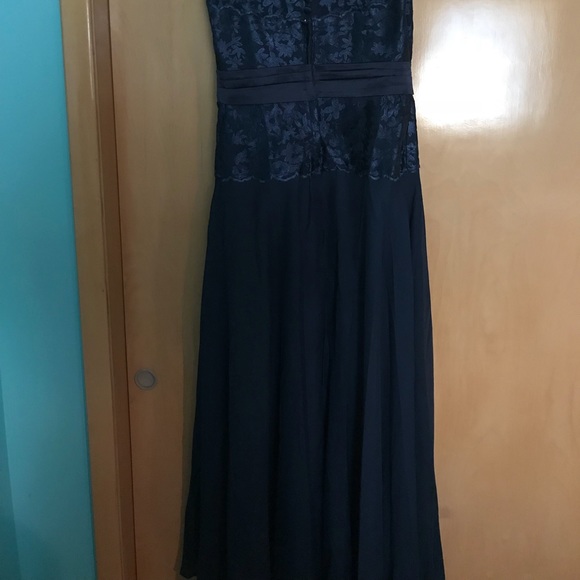 New Without Tags navy blue cap sleeve gown size 10 - Picture 2 of 4